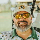 Skull and Fairways White 5 Panel Golf Rope Hat