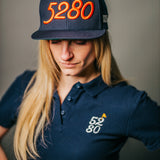 5280 Broncos Navy/Orange Puffy Embroidered Snapback Hat
