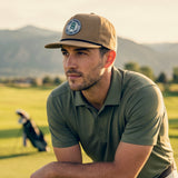Skull and Fairways Brown 5 Panel Unstructured Rope Hat