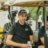 Sliced Puffy Embroidered Black Golf Rope Hat