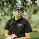 Sliced Puffy Embroidered Black Golf Rope Hat