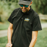 Sliced Puffy Embroidered Black Golf Rope Hat