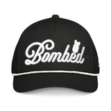 Bombed Puffy Embroidered Black Golf Rope Hat