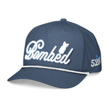 Bombed Puffy Embroidered Blue Golf Rope Hat