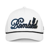 Bombed Puffy Embroidered White Golf Rope Hat