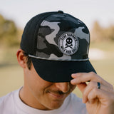 5280 Fairways Skull and Crossbones Black Camo Golf Rope Hat