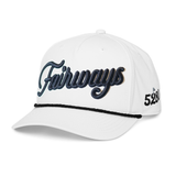 Fairways Puffy Embroidered White Golf Rope Hap
