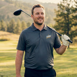 5280 Fairways Graphite Gray Racer Mesh Polo Shirt