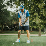 5280 Fairways Mountain Patterned Slim Fit Polo Shirt