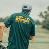5280 Fairways – Green Bombed Puffy Print Racer Mesh Polo
