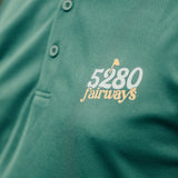 5280 Fairways – Green Bombed Puffy Print Racer Mesh Polo