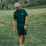 5280 Fairways – Green Bombed Puffy Print Racer Mesh Polo