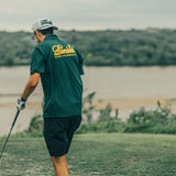 5280 Fairways – Green Bombed Puffy Print Racer Mesh Polo
