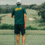 5280 Fairways – Green Bombed Puffy Print Racer Mesh Polo