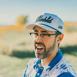 Bombed Puffy Embroidered White Golf Rope Hat