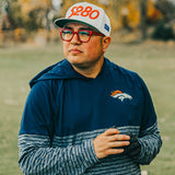 5280 Broncos White/Orange Puffy Embroidered Snapback Hat