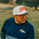 5280 Broncos White/Orange Puffy Embroidered Snapback Hat