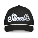 Sliced Puffy Embroidered Black Golf Rope Hat
