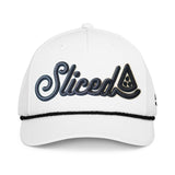 Sliced Puffy Embroidered White Golf Rope Hat