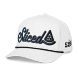 Sliced Puffy Embroidered White Golf Rope Hat