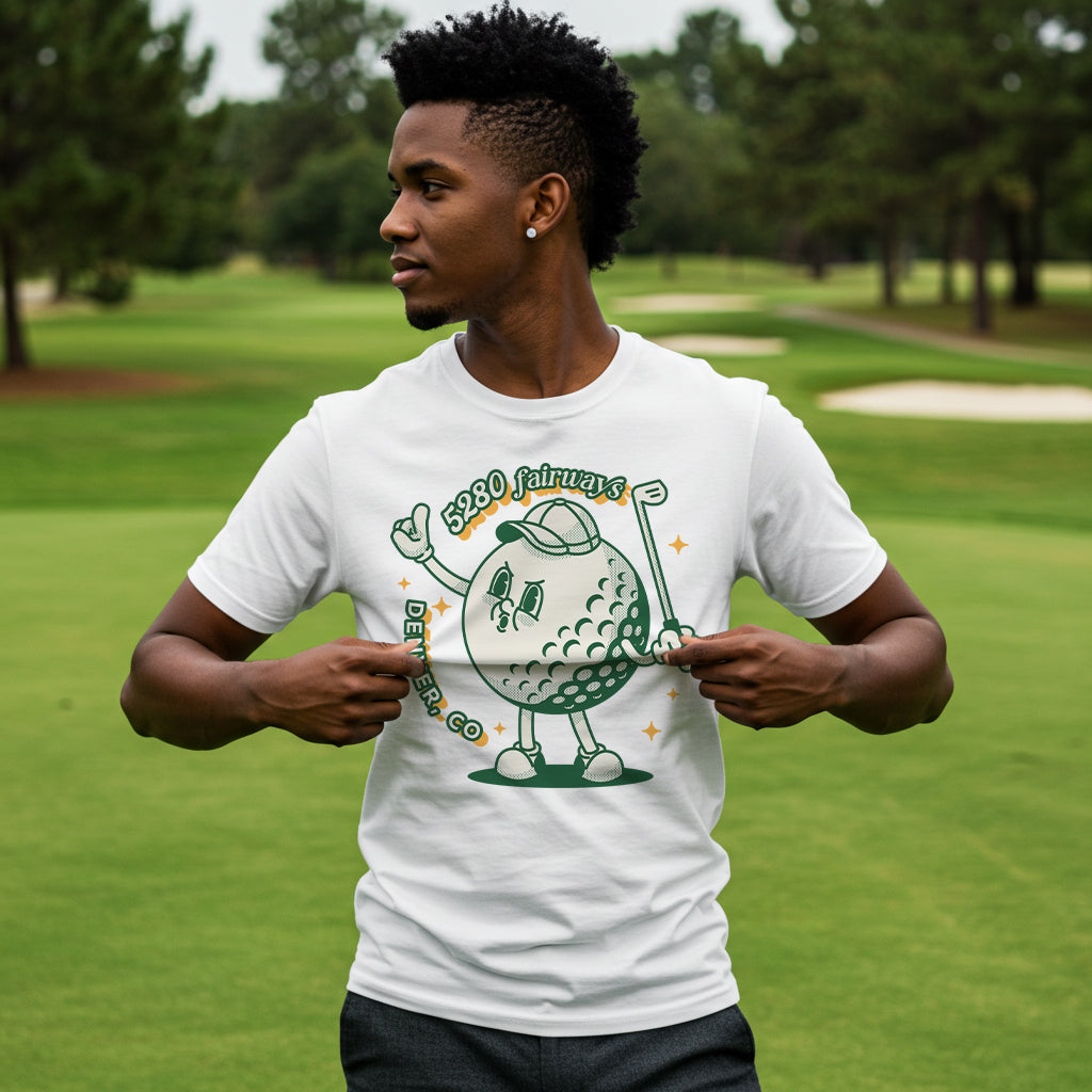 5280 Retro Golf Ball Guy T-shirt