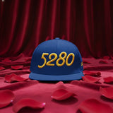 5280 Nuggets Blue/Gold Puffy Embroidered Snapback Hat